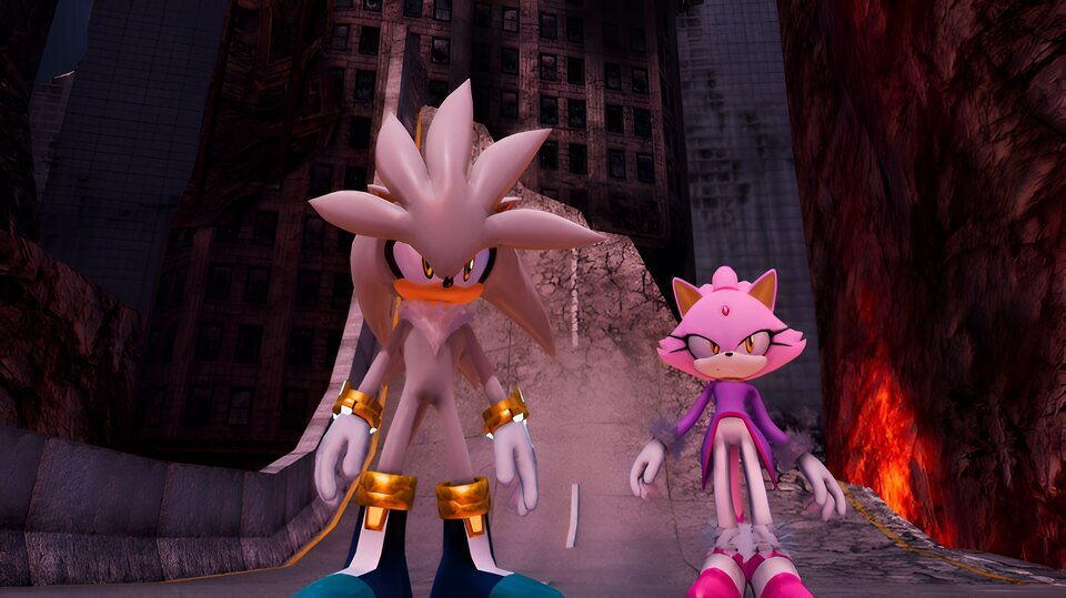 Silver y Blaze en el videojuego 'Sonic the Hedgehog'