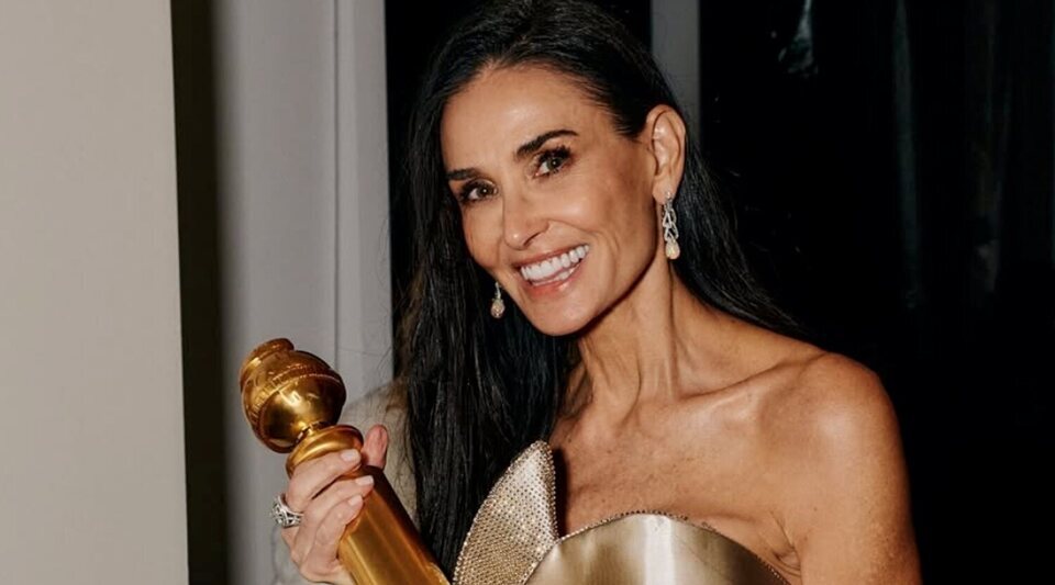 Demi Moore, ganadora del Globo de Oro por 'La sustancia'