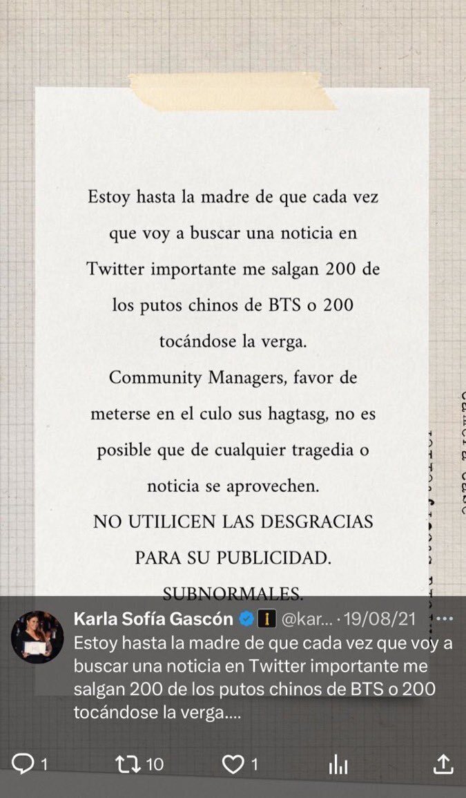 Tweets Karla Sofía Gascón