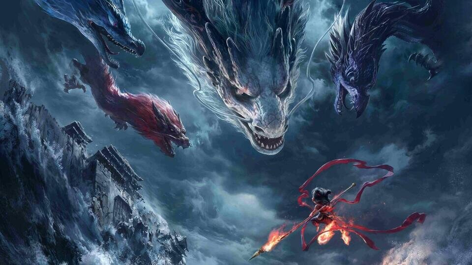 Nezha (Joseph) tiene que enfrentarse a dragones en la película