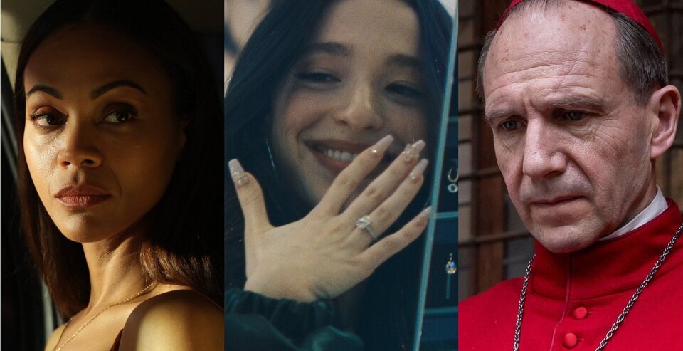 Zoe Saldaña, Mikey Madison y Ralph Fiennes