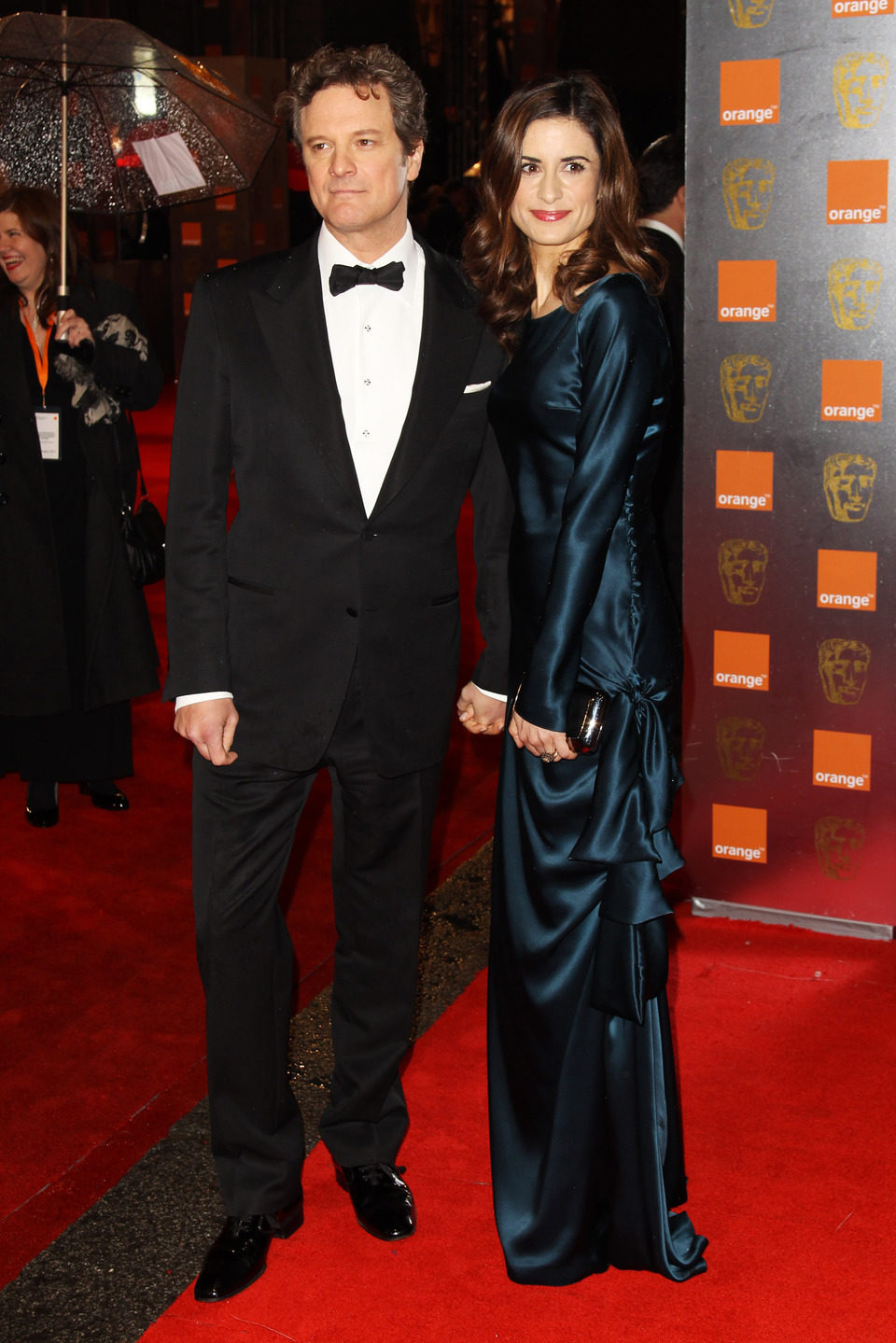 Colin Firth y su mujer en los BAFTA 2011