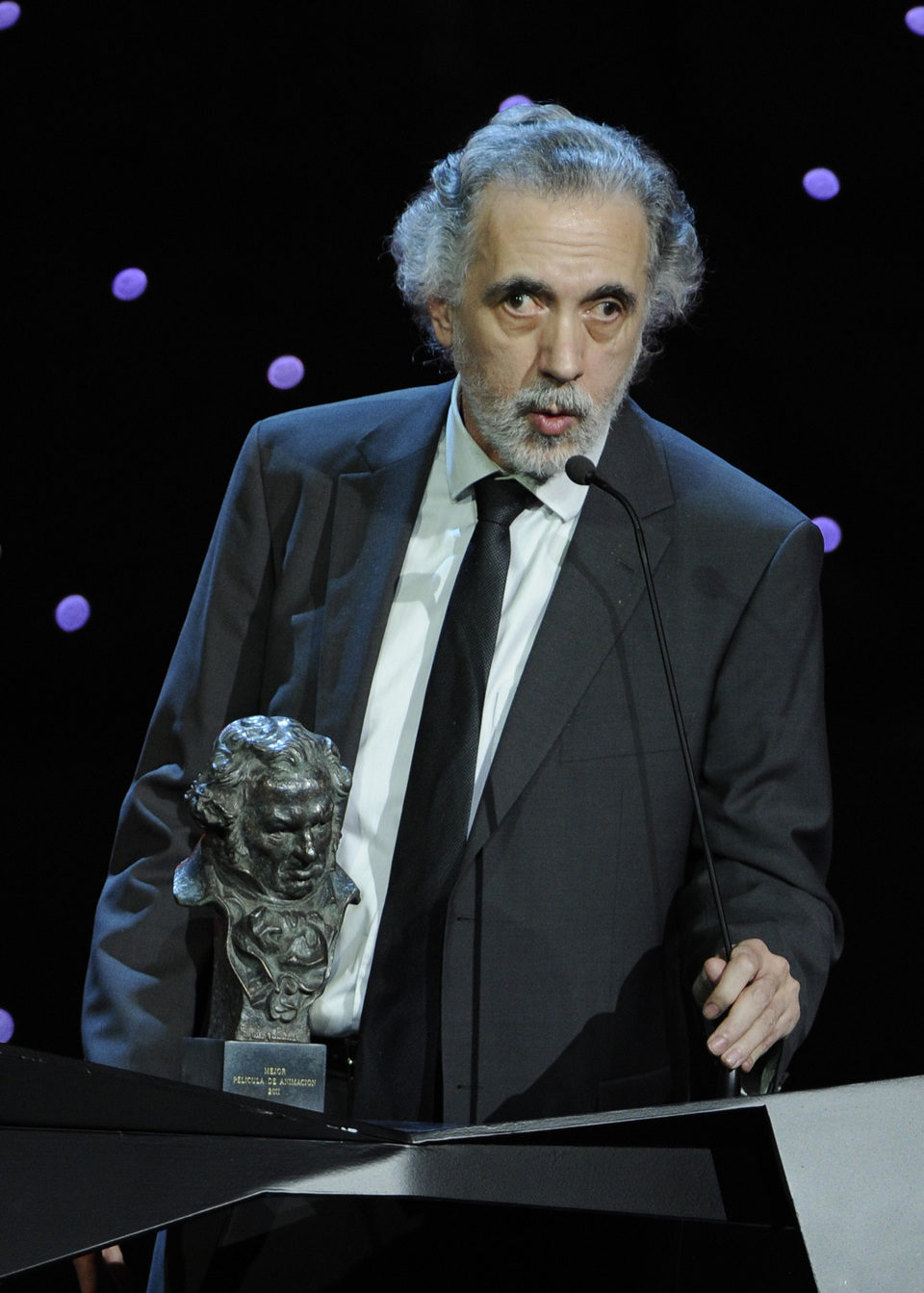 Fernando Trueba, tras ganar un premio Goya