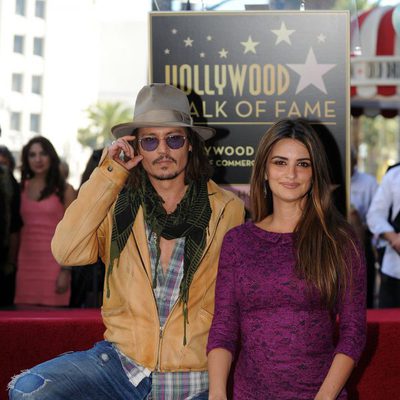 Penélope Cruz y Johnny Depp en el Paseo de la Fama