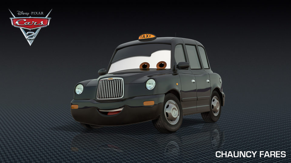 Típico taxi londinense, en 'Cars 2'