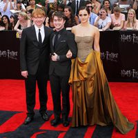 Rupert Grint, Daniel Radcliffe y Emma Watson en la alfombra roja de Nueva York