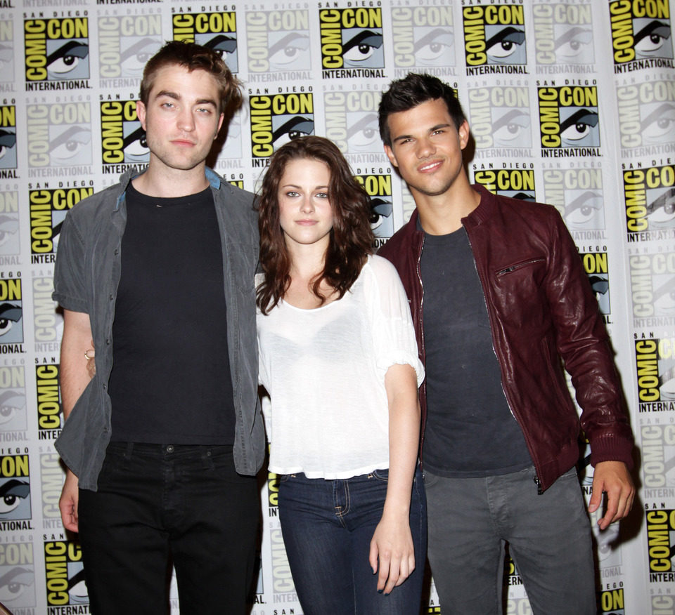 Robert Pattinson, Kristen Stewart y Taylor Lautner en la Comic-Con 2011