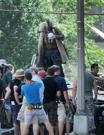 Tom Hardy como Bane en el set de 'The Dark Knight rises'