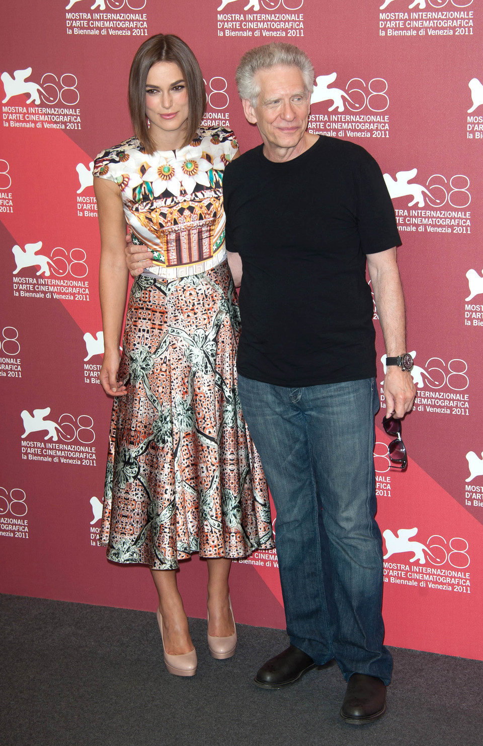 Keira Knightley y David Cronenberg en el Festival de Venecia