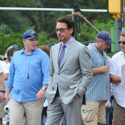 Robert Downey Jr. en la piel de Tony Stark durante el rodaje de 'Los Vengadores'