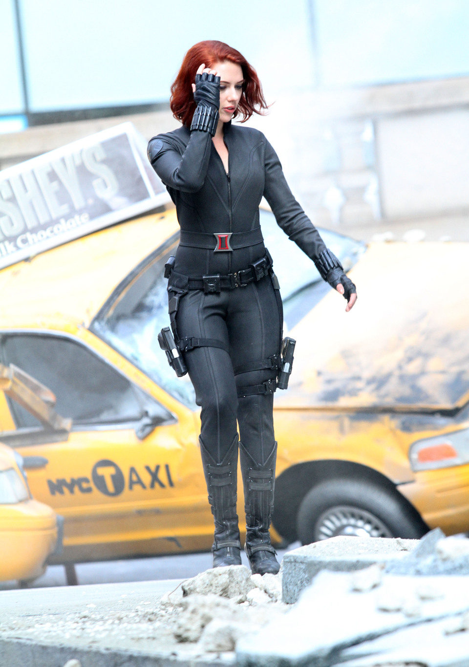 Viuda Negra, Scarlett Johansson, en el set de 'Los Vengadores'