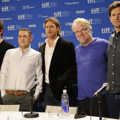 Chris Pratt, Jonah Hill, Brad Pitt, Philip Seymour Hoffman y Bennett Miller presentan 'Moneyball' en Toronto