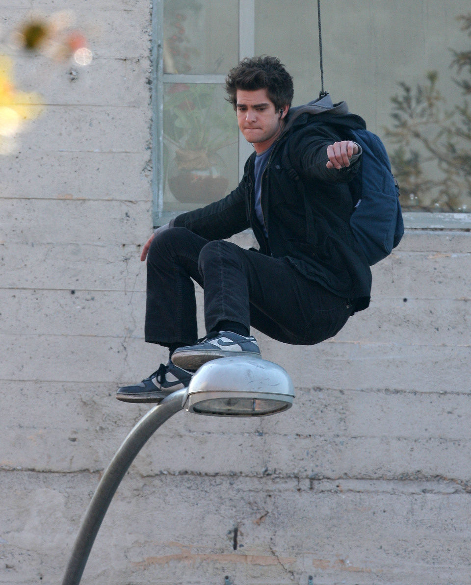 Andrew Garfield, concentrado en el set de 'The Amazing Spider-Man'