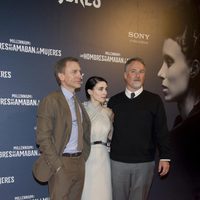 Daniel Craig, Rooney Mara y David Fincher en la premiere en Madrid de 'Los hombres que no amaban a las mujeres'