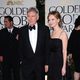 Harrison Ford y Calista Flockhart en la entrada de los Globos de Oro 2012