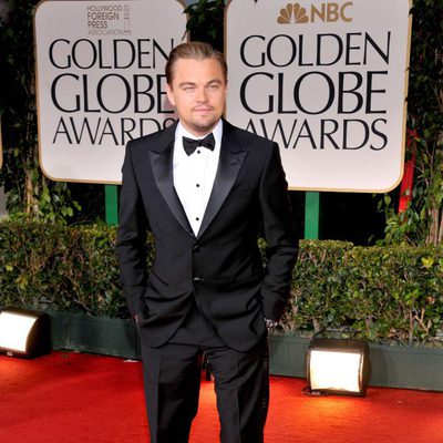 Leonardo DiCaprio en la alfombra roja de los Globos de Oro 2012