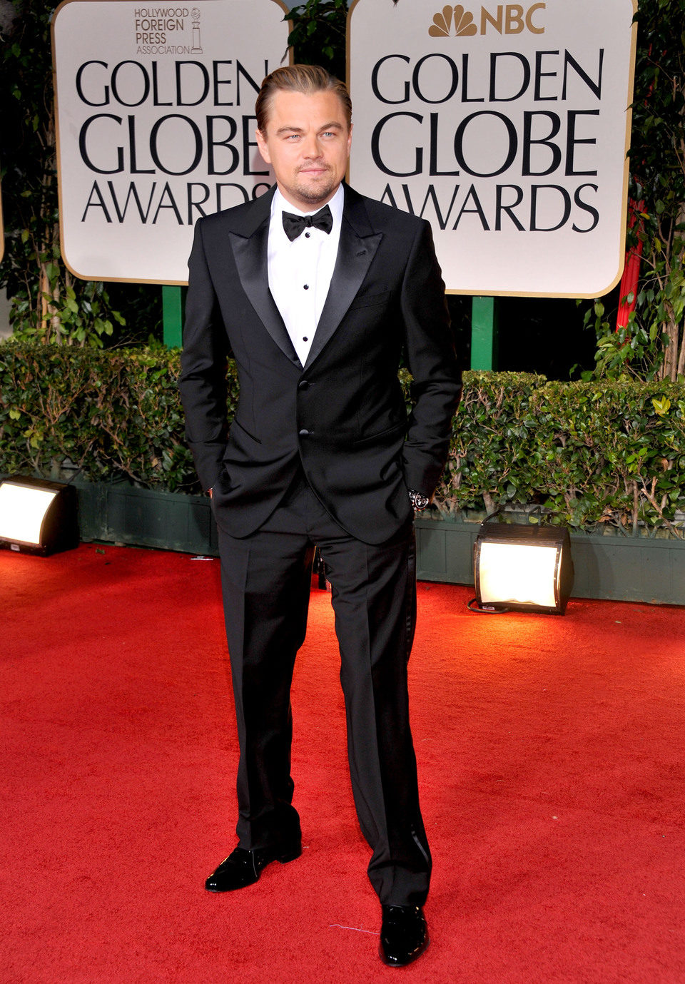 Leonardo DiCaprio en la alfombra roja de los Globos de Oro 2012