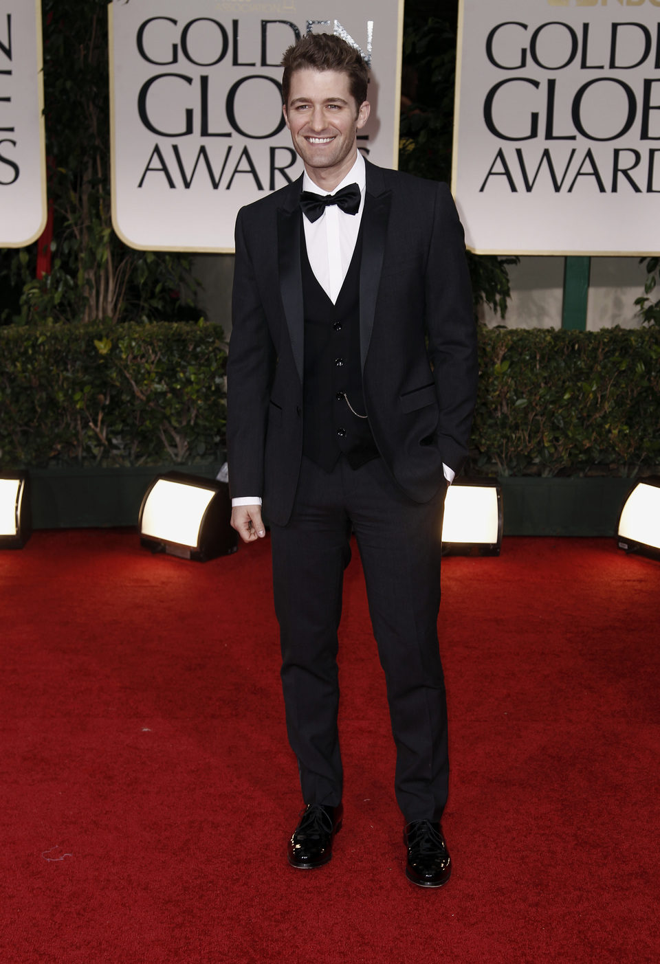 Matthew Morrison en la alfombra roja de los Globos de Oro 2012