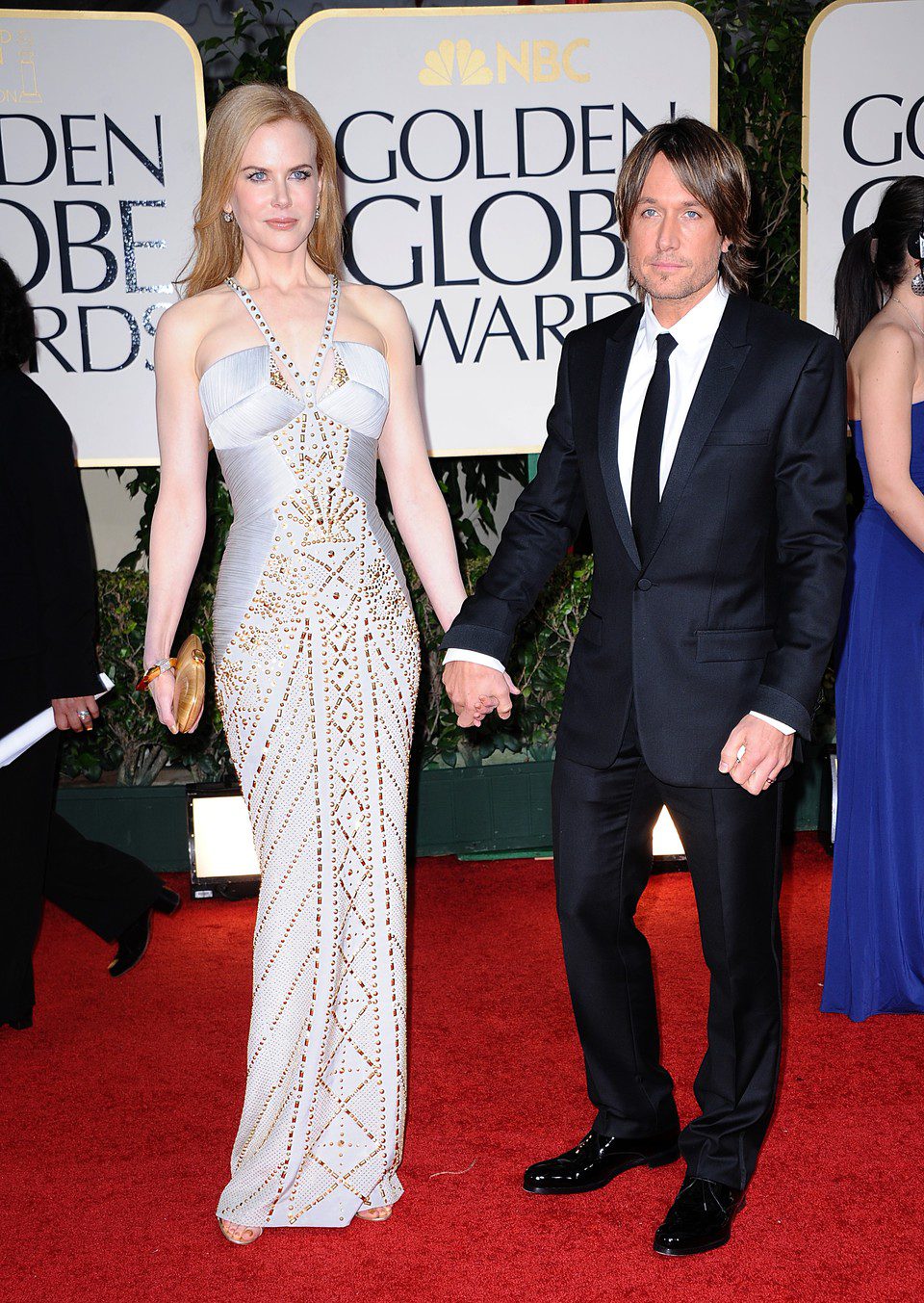 Nicole Kidman y Keith Urban en la alfombra roja de los Globos de Oro 2012