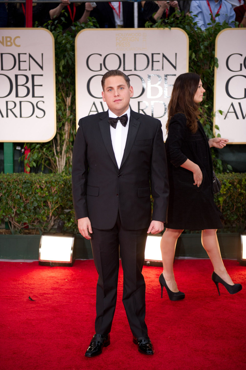 Jonah Hill en la alfombra roja de los Globos de Oro 2012