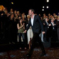 Jean Dujardin en la foto de grupo de los nominados a los Oscar 2012