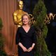 Meryl Streep posa a la entrada de la comida de nominados a los Oscar 2012