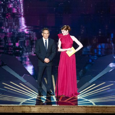 Ben Stiller y Emma Stone en la gala de los Oscar 2012