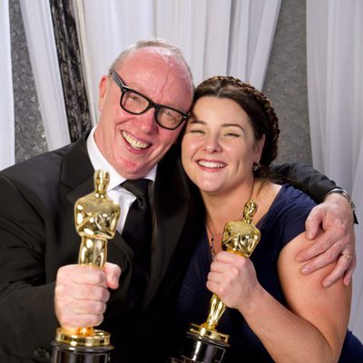 Terry George y Oorlagh George, ganadores del Oscar 2012 al mejor cortometraje por 'The shore'