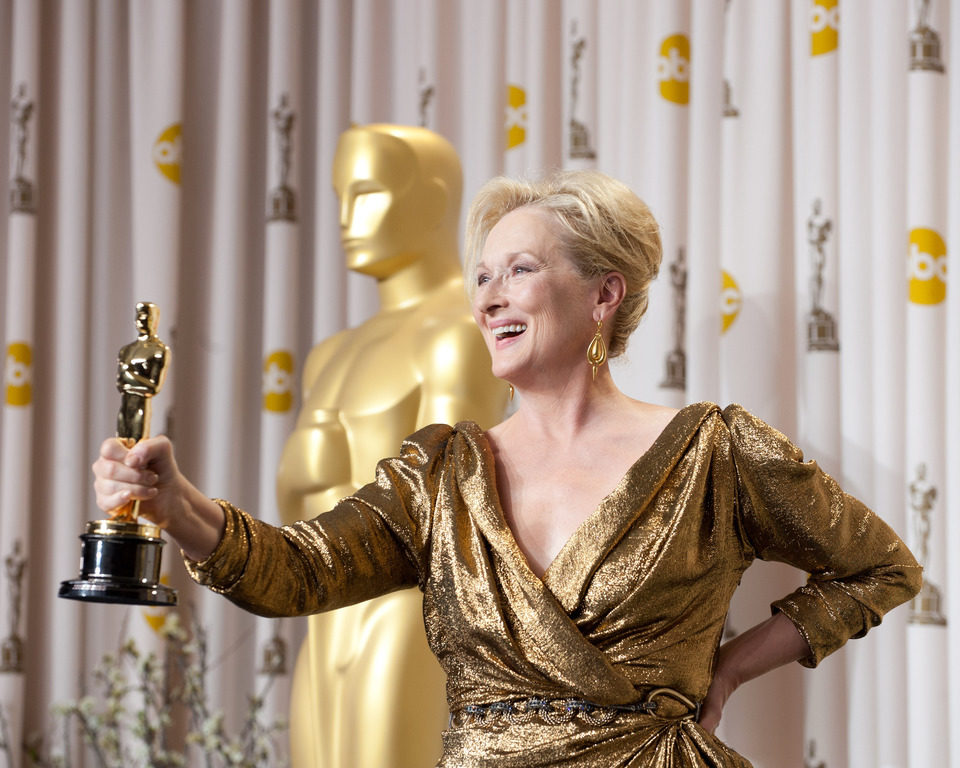 Meryl Streep presume ante los medios del Oscar 2012 a la mejor actriz