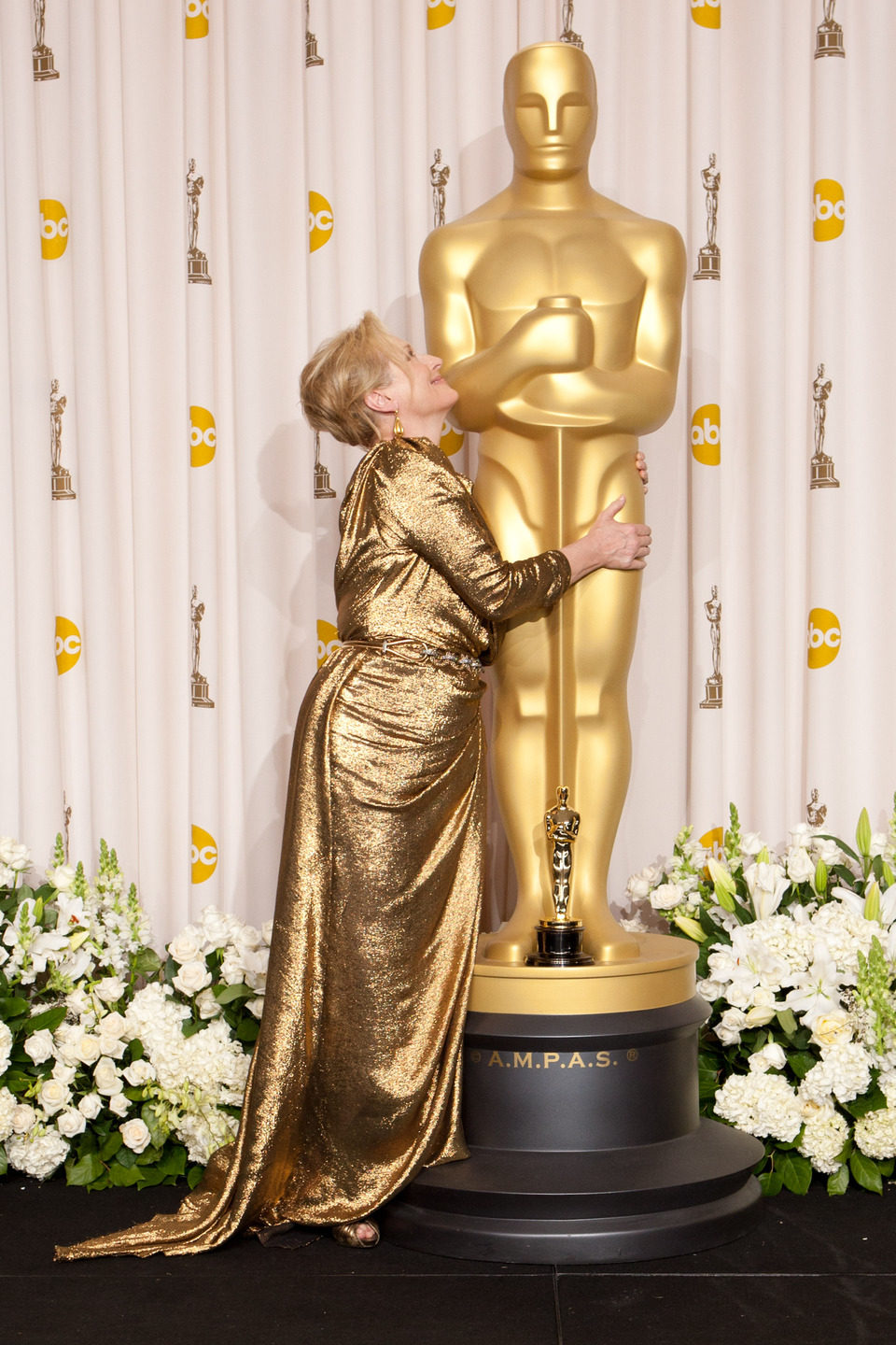 Meryl Streep, feliz ante los medios tras ganar el Oscar a la mejor actriz