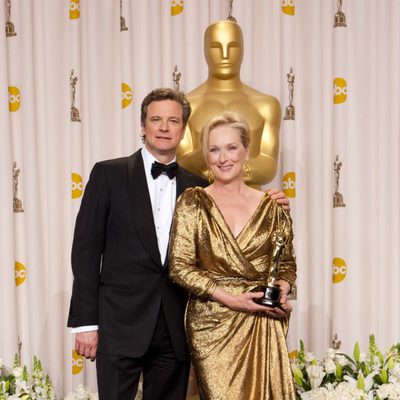 Colin Firth y la ganadora del Oscar 2012 a la mejor actriz, Meryl Streep