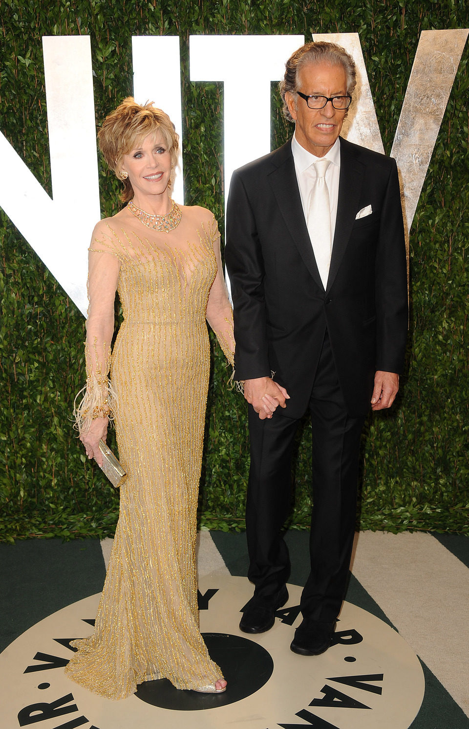 Jane Fonda y su marido en la fiesta de Vanity Fair tras los Oscar 2012