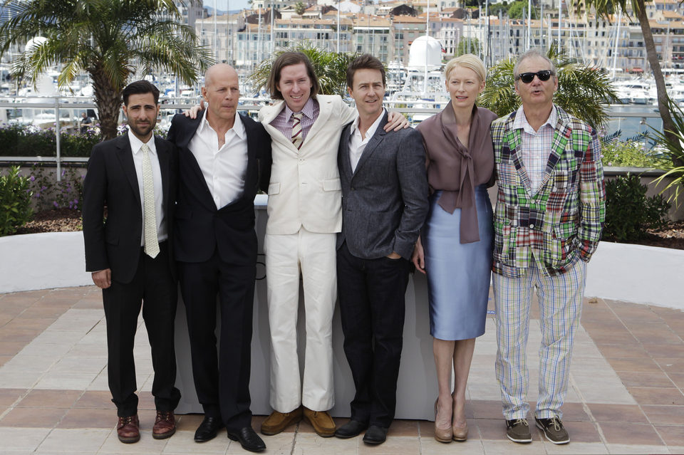 Wes Anderson y los protagonistas de 'Moonrise Kingdom' en el Festival de Cannes 2012