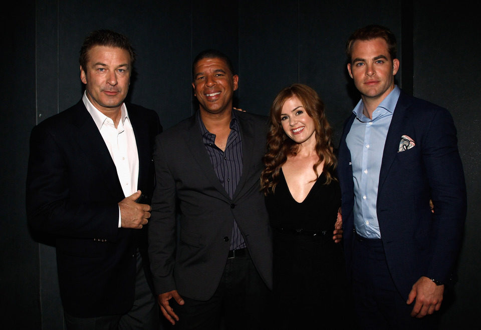 Alec Baldwin, Peter Ramsey, Isla Fisher y Chris Pine en el Festival de Cannes 2012