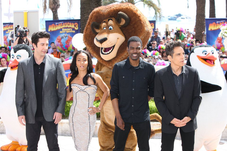 David Schwimmer, Jada Pinkett-Smith, Chris Rock y Ben Stiller en el Festival de Cannes 2012