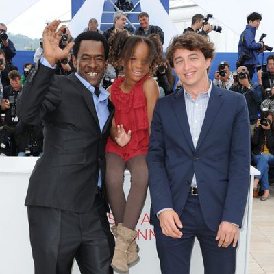 Dwight Henry, Quvenzhane Wallis y Benh Zeitlin en el Festival de Cannes 2012