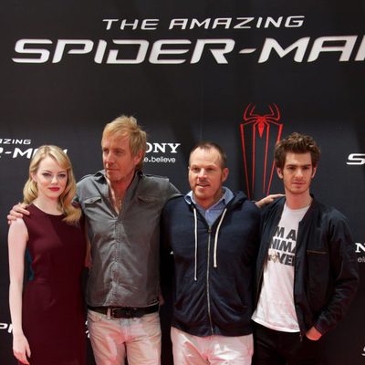 Emma Stone, Rhys Ifans, Marc Webb y Andrew Garfield presentan 'The Amazing Spider-Man' en Madrid