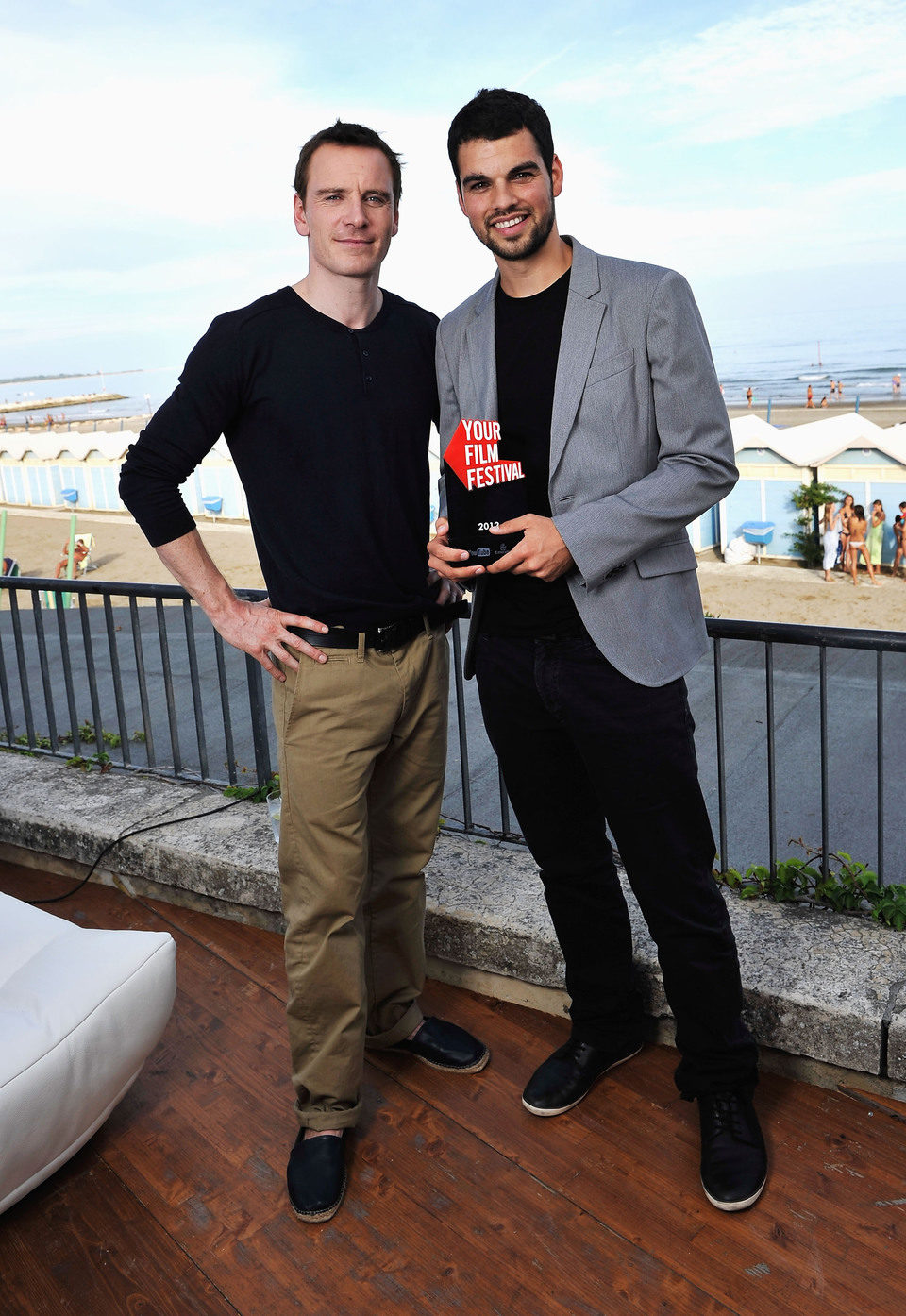 Michael Fassbender y David Victori en la Mostra de Venecia 2012