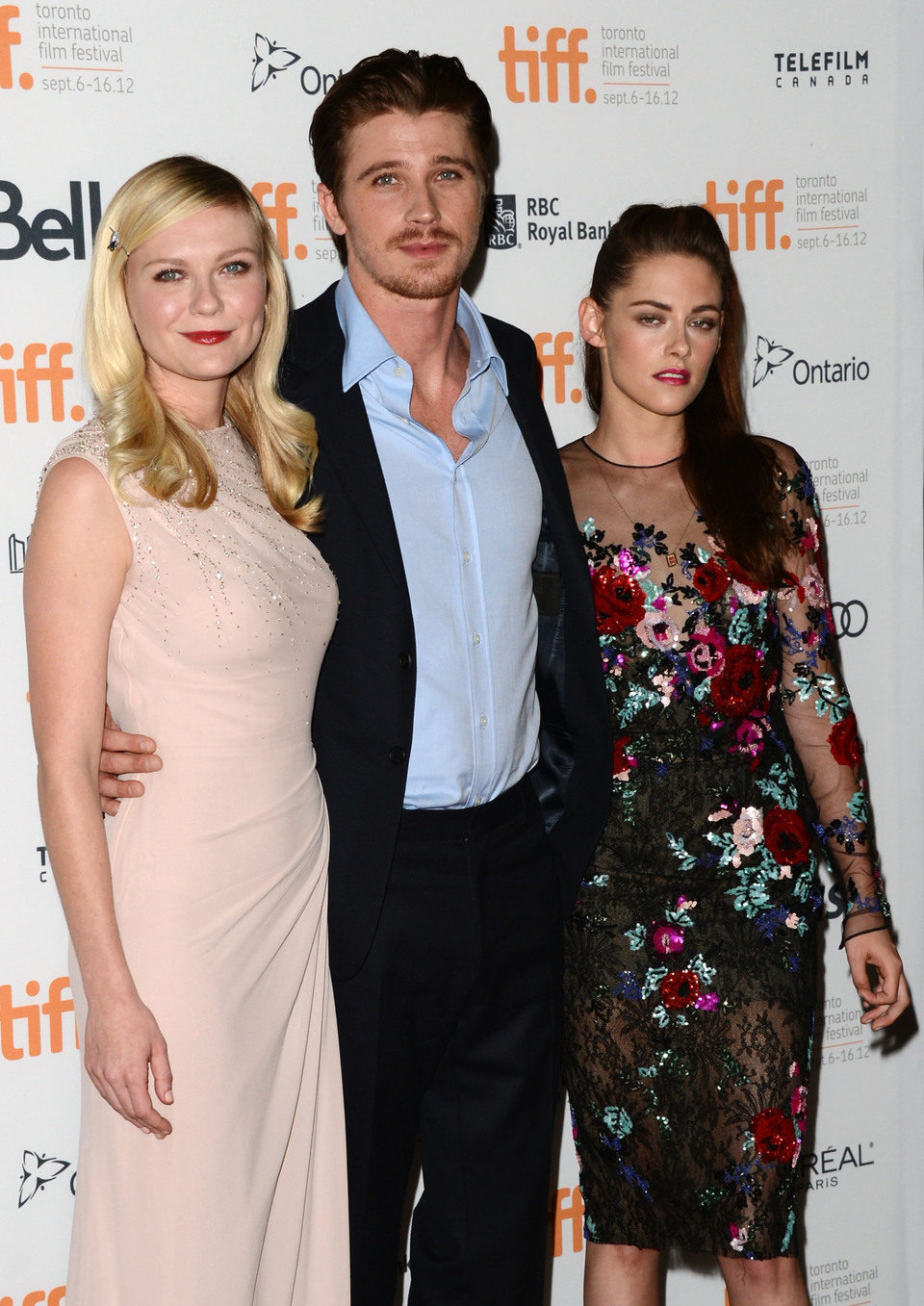 Kirsten Dunst, Garrett Hedlund y Kristen Stewart en el TIFF 2012