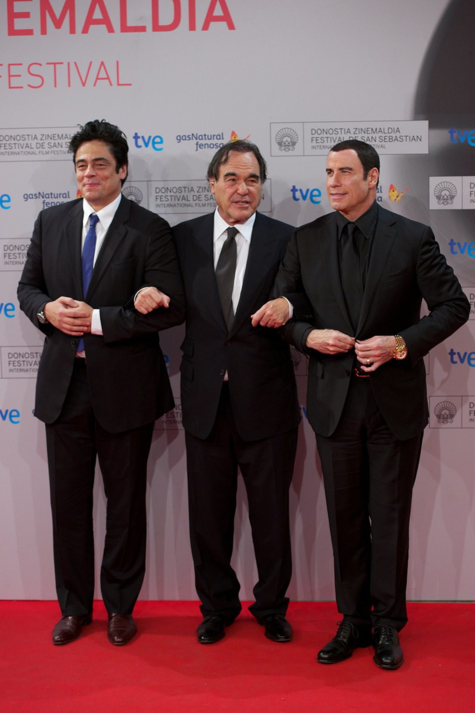 Benicio del Toro, Oliver Stone y John Travolta en el Festival de San Sebastián 2012