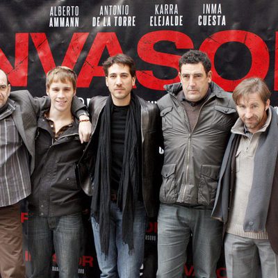 Daniel Calparsoro, Antonio de la Torre, Bernabé Fernández, Alberto Ammann y Karra Elejalde en la presentación de 'Invasor' en Madrid