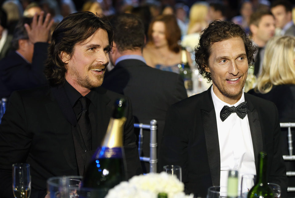 Christian Bale y Matthew McConaughey en la gala de los Critics' Choice Movie Awards 2013