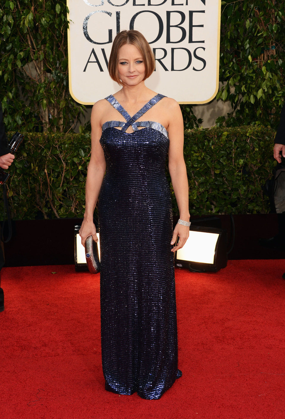 Jodie Foster en la alfombra roja de los Globos de Oro 2013