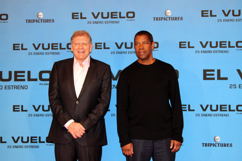 Robert Zemeckis y Denzel Washington presentan 'El vuelo' en Madrid