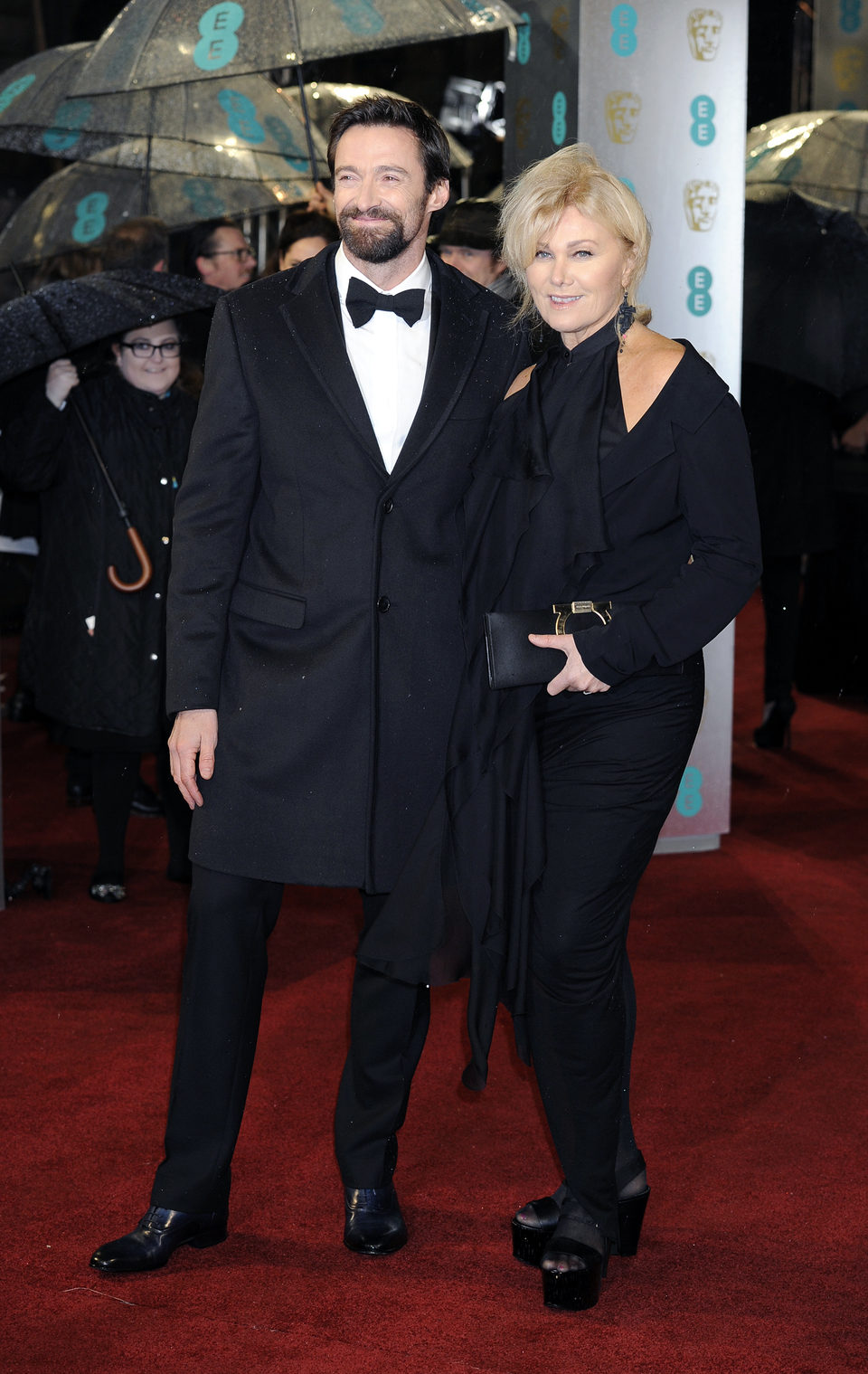 Hugh Jackman y Deborra Lee-Furness en los BAFTA 2013