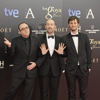 Carlos Areces, Javier Cámara y Raul Arévalo en los Goya 2013