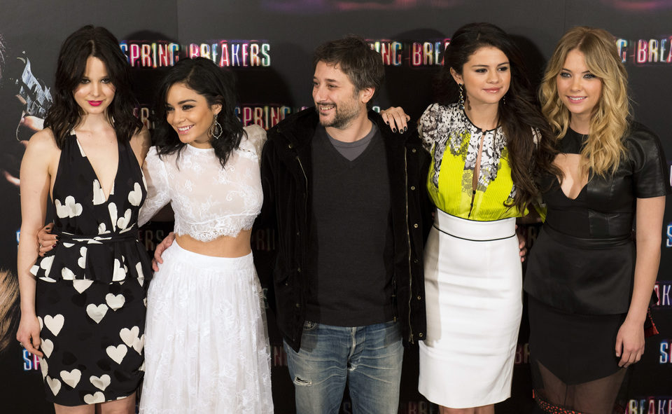 El equipo de 'Spring Breakers' en la presentación en Madrid