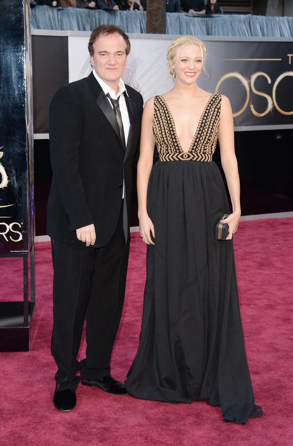 Quentin Tarantino y Lianne Spiderbaby en los Oscar 2013