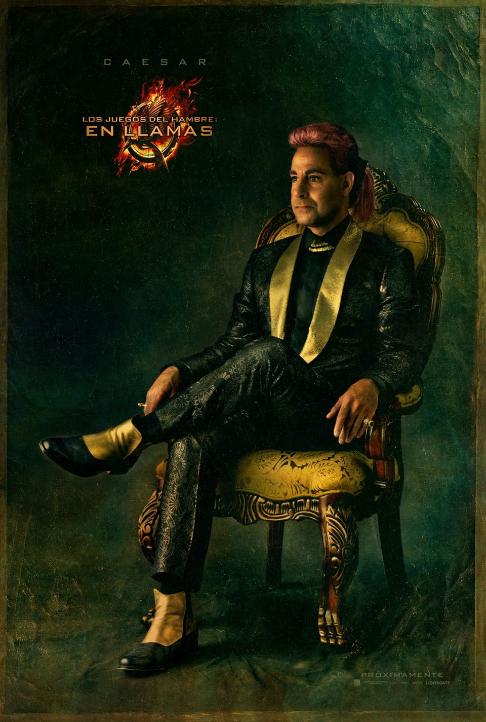 Retrato de Caesar Flickerman en 'Los Juegos del Hambre: En llamas'