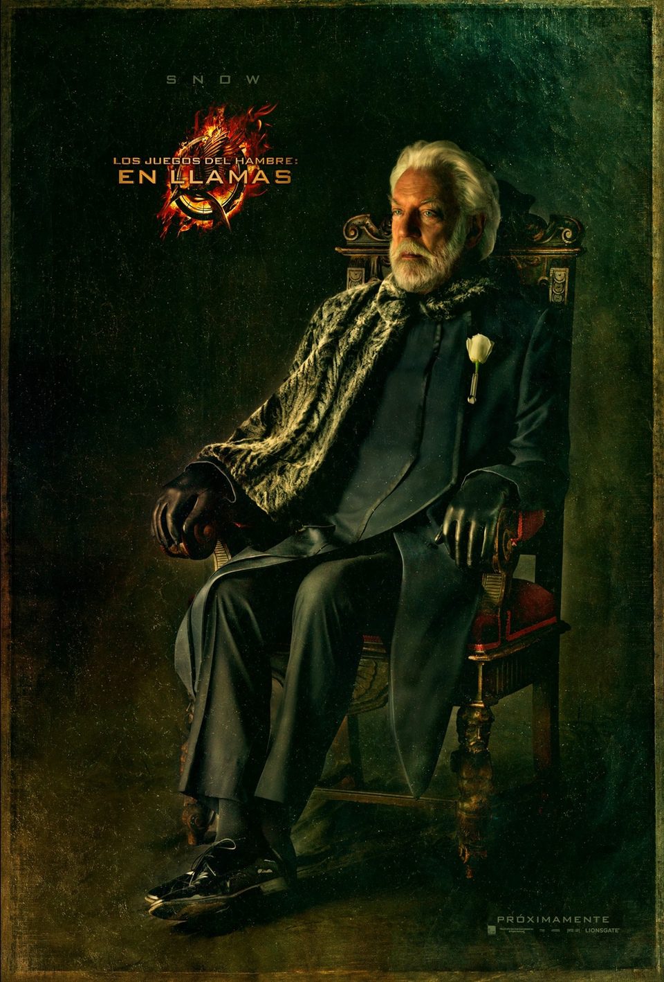 Retrato del Presidente Snow en 'Los Juegos del Hambre: En llamas'